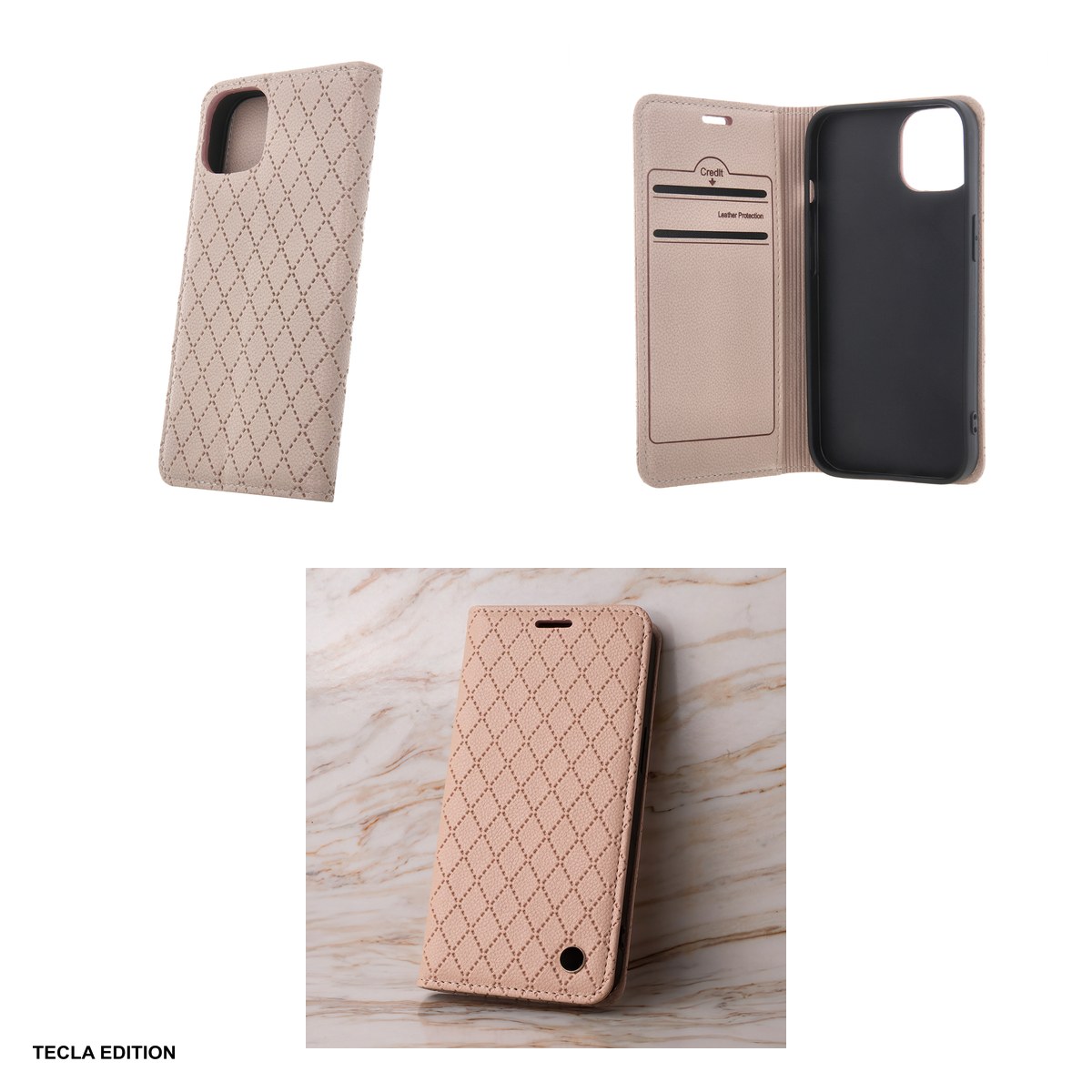Husa Smart Caro pentru Xiaomi Redmi 15 5G, Redmi 15 4G EU, tip carte cu inchidere magnetica, Bej [3]