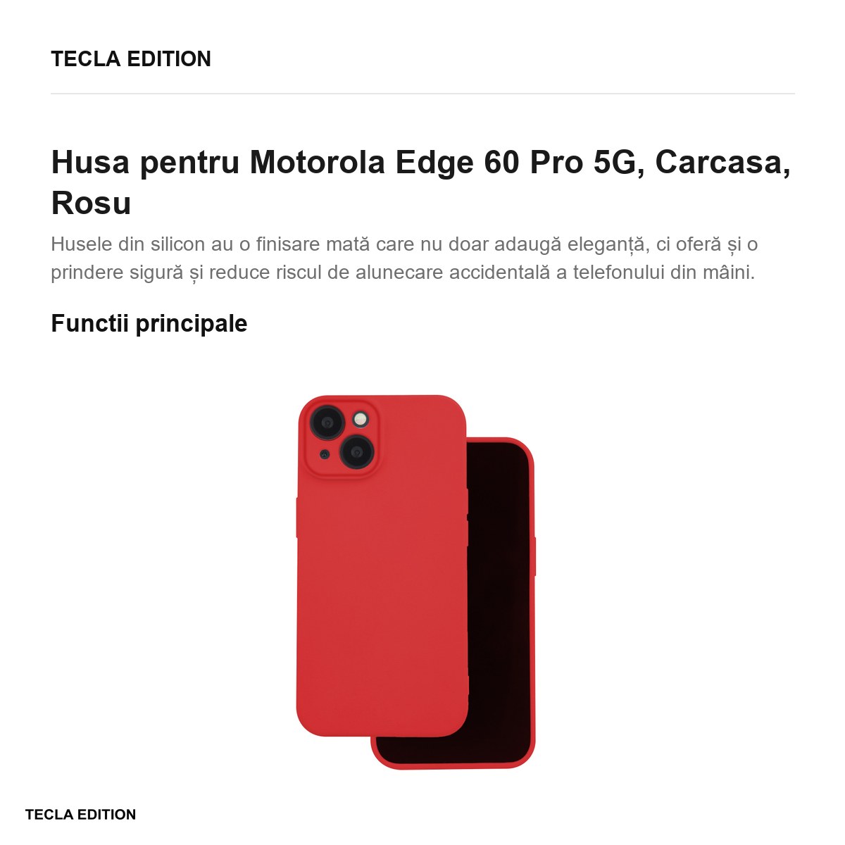 Husa Silicon pentru Motorola Edge 60 Pro 5G, Carcasa, Rosu [1]