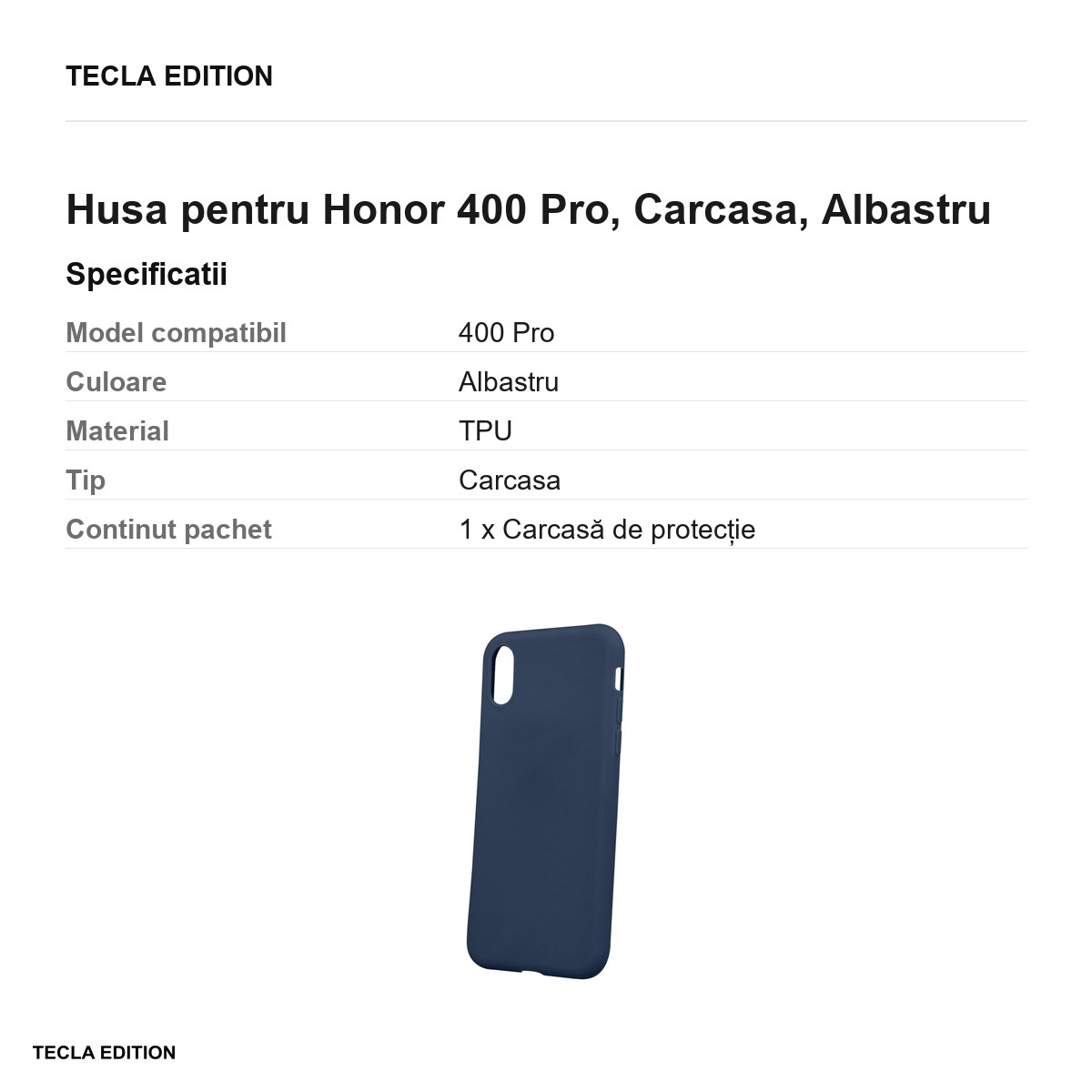Husa Matt TPU pentru Honor 400 Pro, Carcasa, Albastru [2]