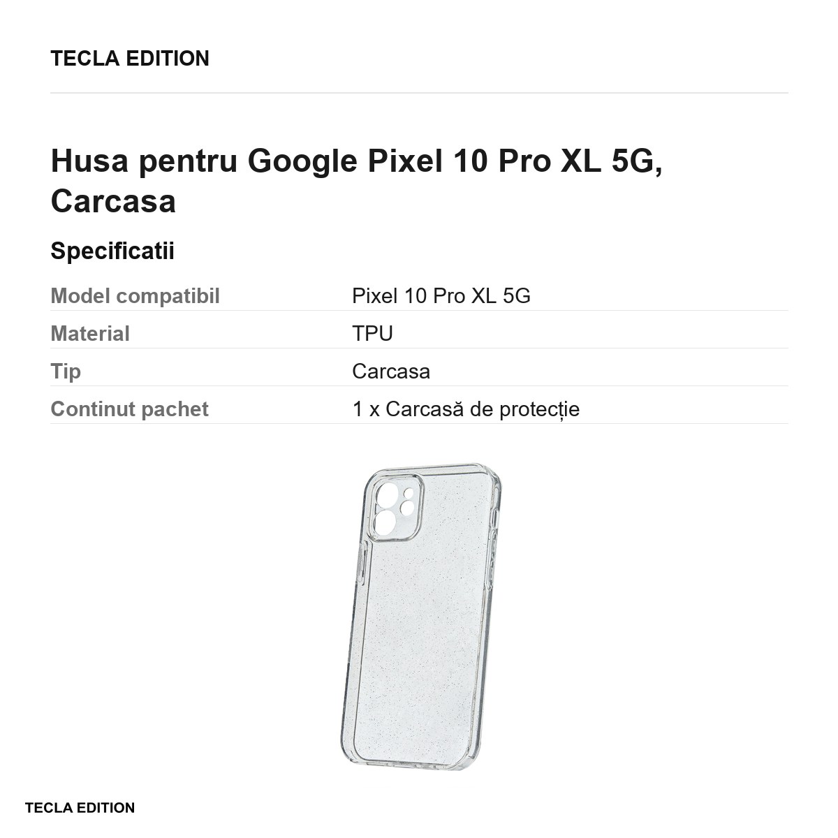 Husa Shine XL pentru Google Pixel 10 Pro XL 5G, Carcasa, Transparent [2]