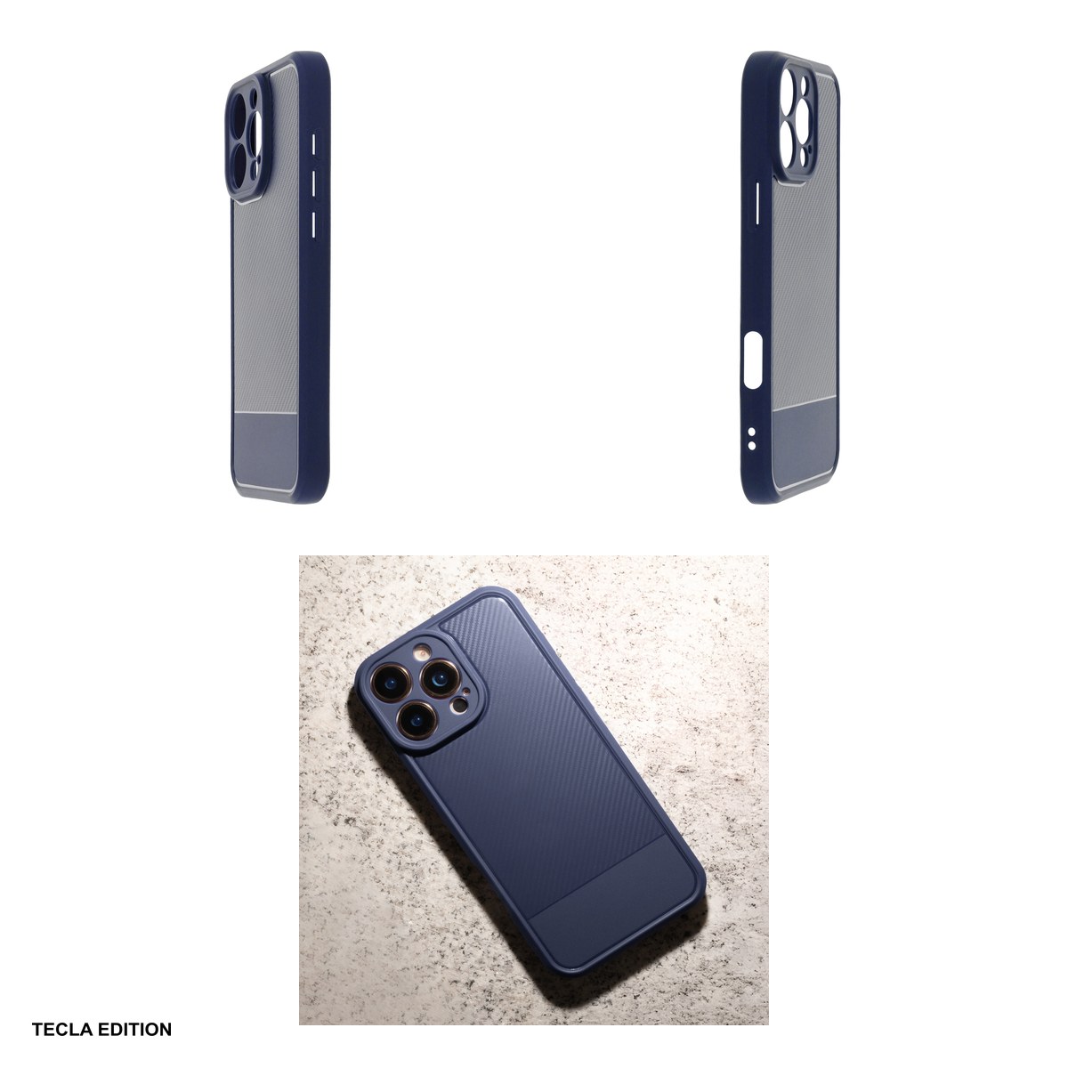 Husa Simple Carbon pentru Samsung Galaxy A56 5G, Carcasa, Albastru [3]