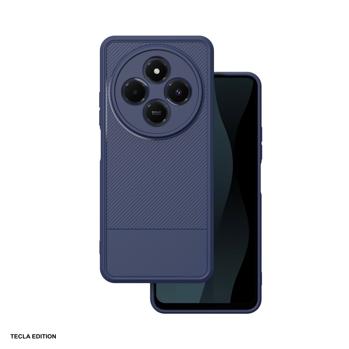 Huse si protectii pentru Xiaomi Redmi 14C 5G - Husa Simple Carbon pentru Xiaomi Redmi 14C 4G, Redmi 14C 5G, Carcasa, Albastru