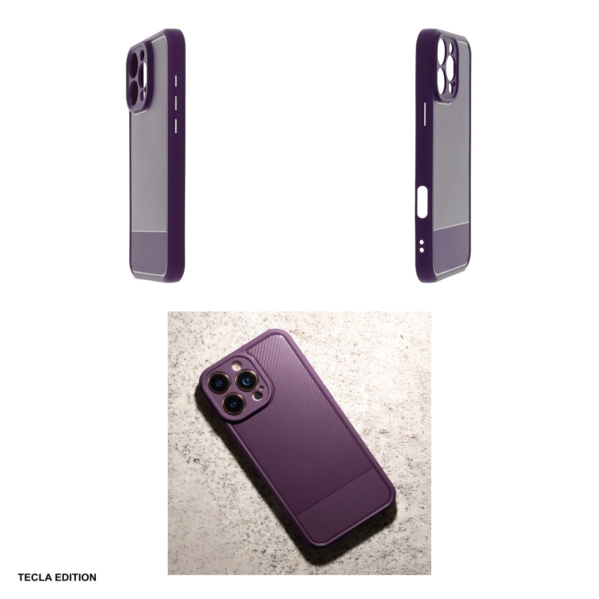 Husa Simple Carbon pentru Xiaomi Redmi 14C 4G, Redmi 14C 5G, Carcasa, Mov [3]