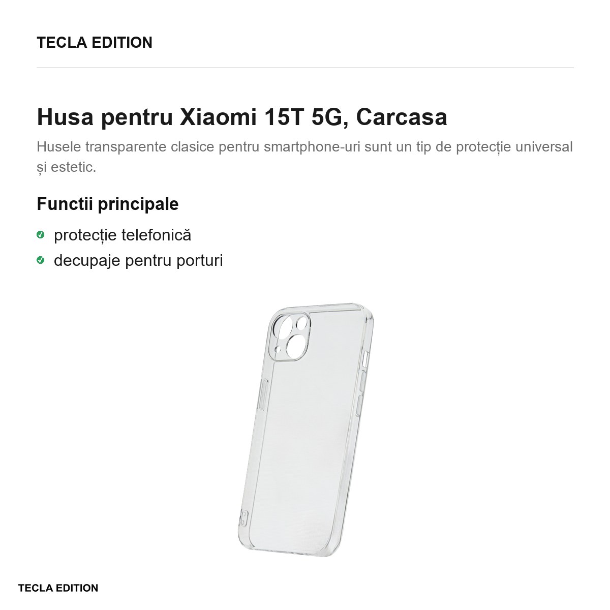 Husa Slim 2 mm pentru Xiaomi 15T 5G, Carcasa, Transparent [1]