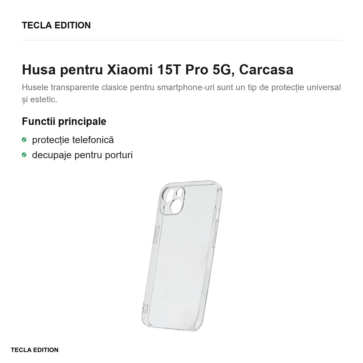 Husa Slim 2 mm pentru Xiaomi 15T Pro 5G, Carcasa, Transparent [1]