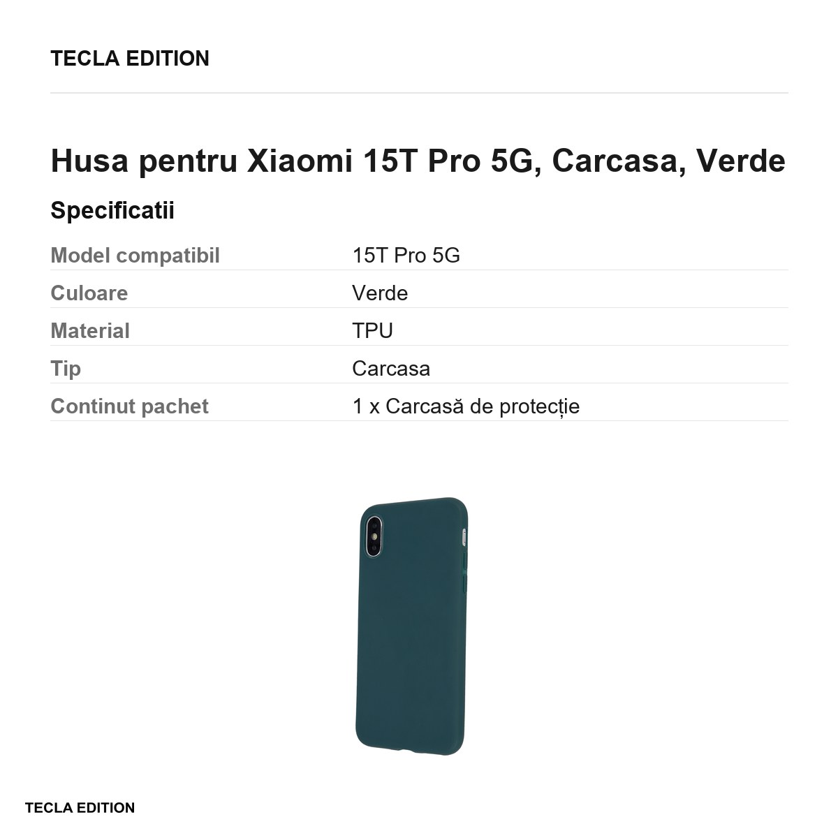 Husa Matt TPU forest pentru Xiaomi 15T Pro 5G, Carcasa, Verde [2]