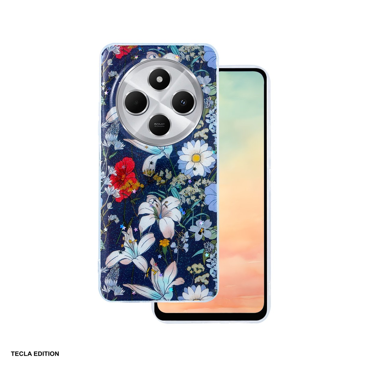 Huse si protectii pentru Xiaomi Redmi A4 - Husa Glow Glam pentru Xiaomi Redmi 14C 4G, Carcasa, Albastru