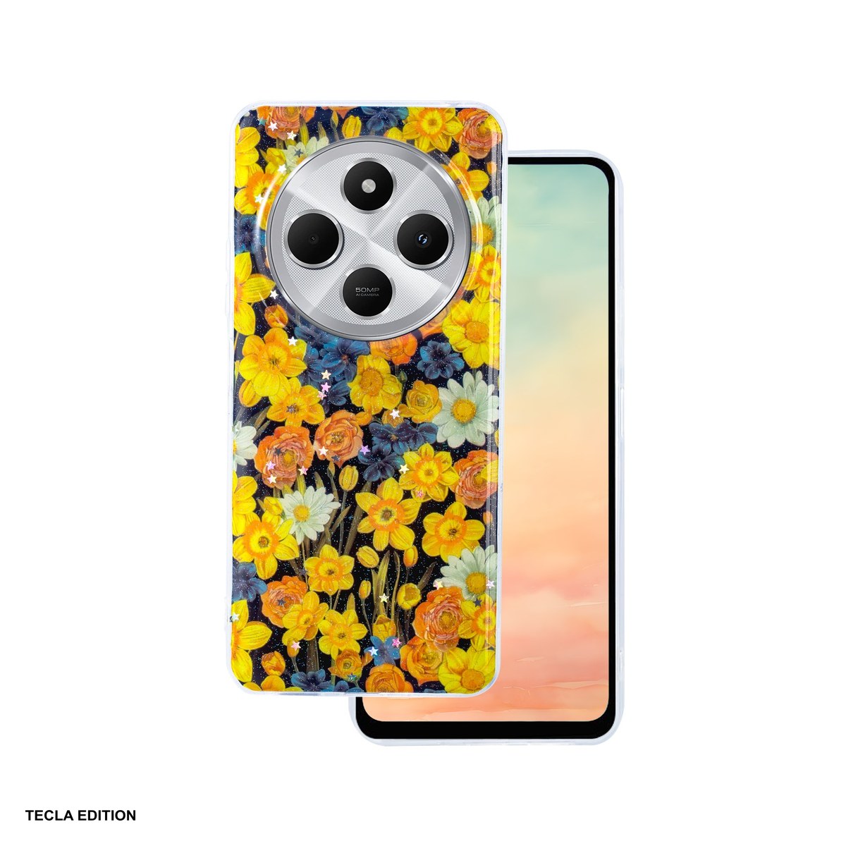 Huse si protectii pentru Xiaomi Redmi A4 - Husa Glow Glam pentru Xiaomi Redmi 14C 4G, Carcasa, Portocaliu