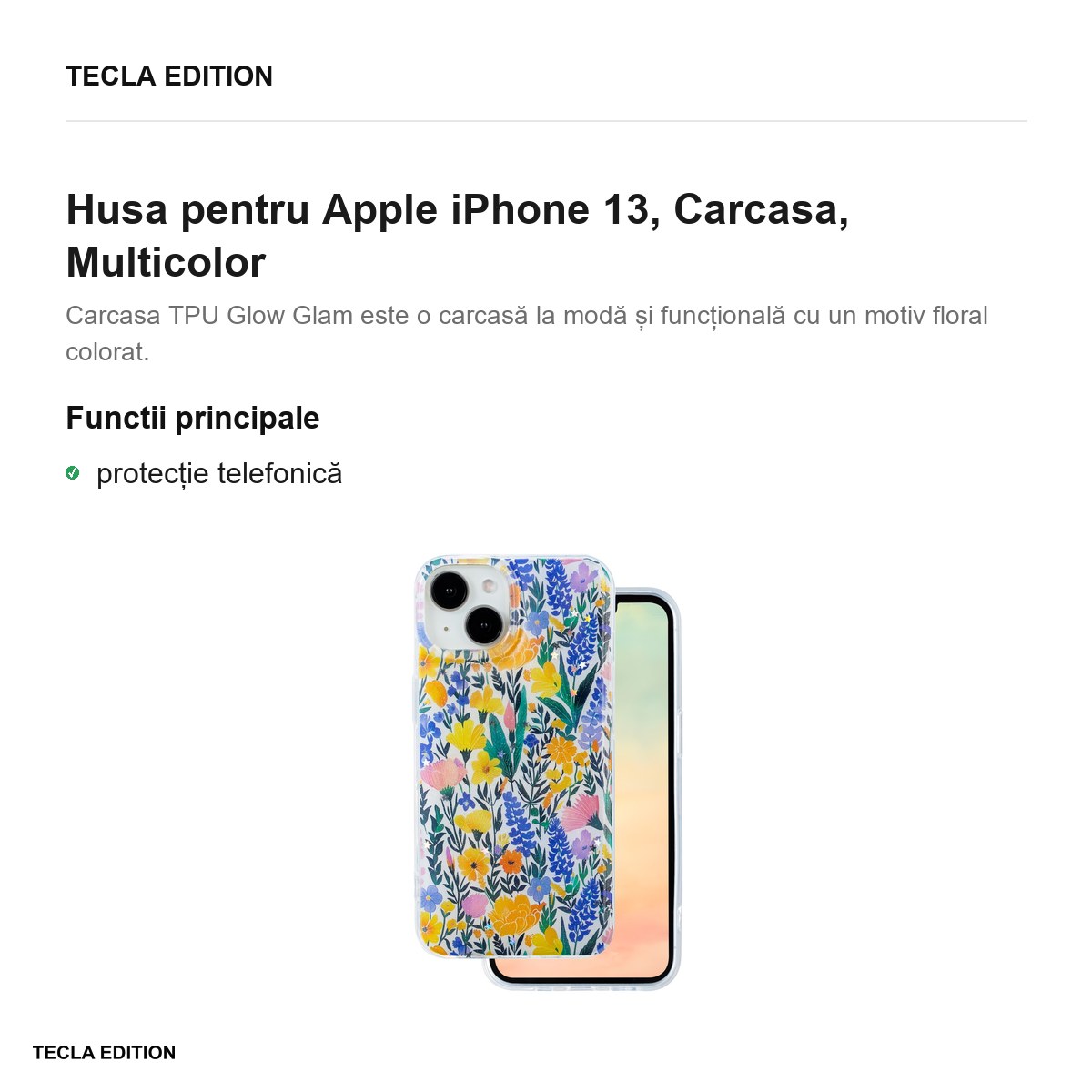 Husa Glow Glam rustic pentru Apple iPhone 13, Carcasa, Multicolor [1]