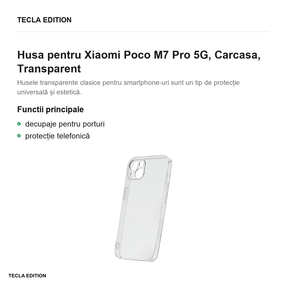 Husa Slim 2 mm pentru Xiaomi Poco M7 Pro 5G, Carcasa, Transparent [1]