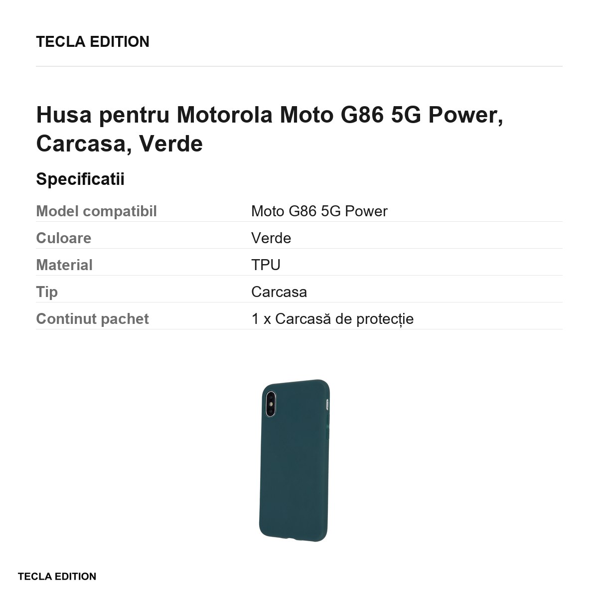 Husa Matt TPU forest pentru Motorola Moto G86 5G Power, Carcasa, Verde [2]