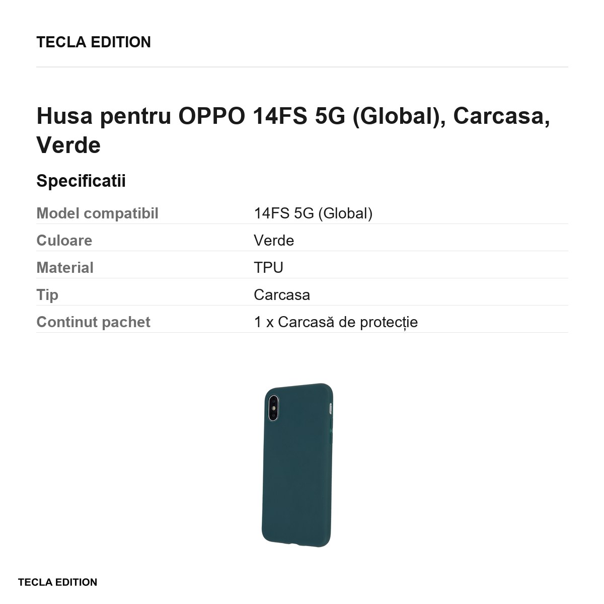 Husa Matt TPU forest pentru OPPO 14FS 5G (Global), Carcasa, Verde [2]