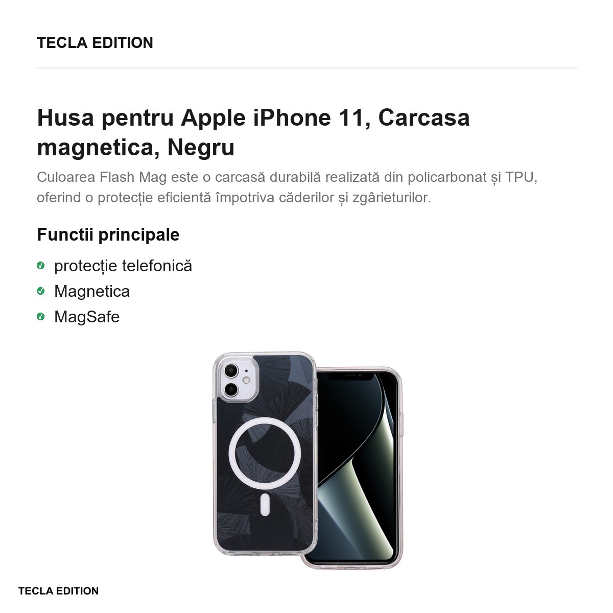 Husa Flash Mag pentru Apple iPhone 11, Carcasa magnetica, Negru [1]