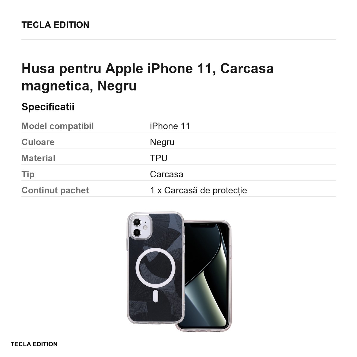 Husa Flash Mag pentru Apple iPhone 11, Carcasa magnetica, Negru [2]