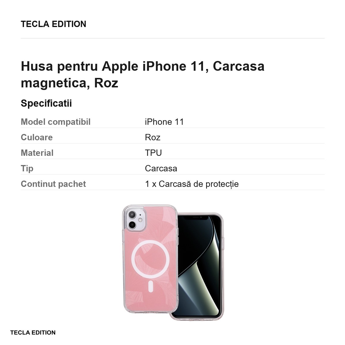 Husa Flash Mag pentru Apple iPhone 11, Carcasa magnetica, Roz [2]