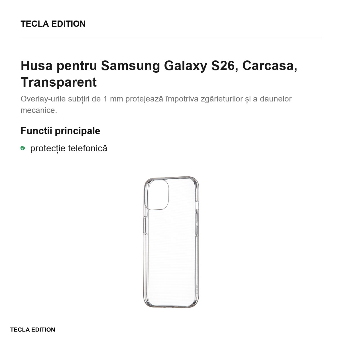 Husa Slim 1 mm pentru Samsung Galaxy S26, Carcasa, Transparent [1]