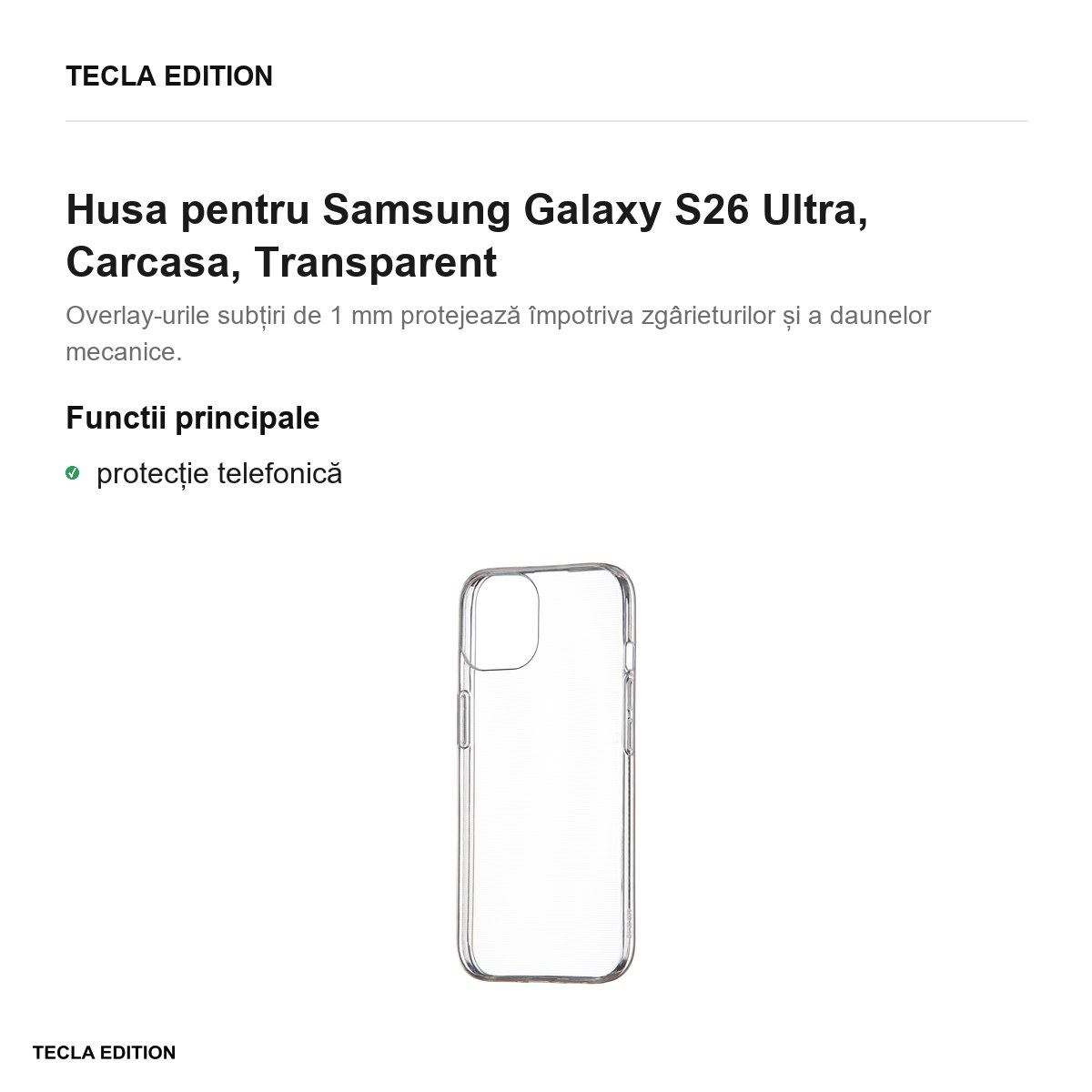 Husa Slim 1 mm pentru Samsung Galaxy S26 Ultra, Carcasa, Transparent [1]