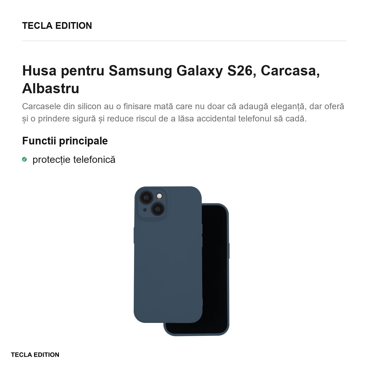 Husa Silicon pentru Samsung Galaxy S26, Carcasa, Albastru [1]