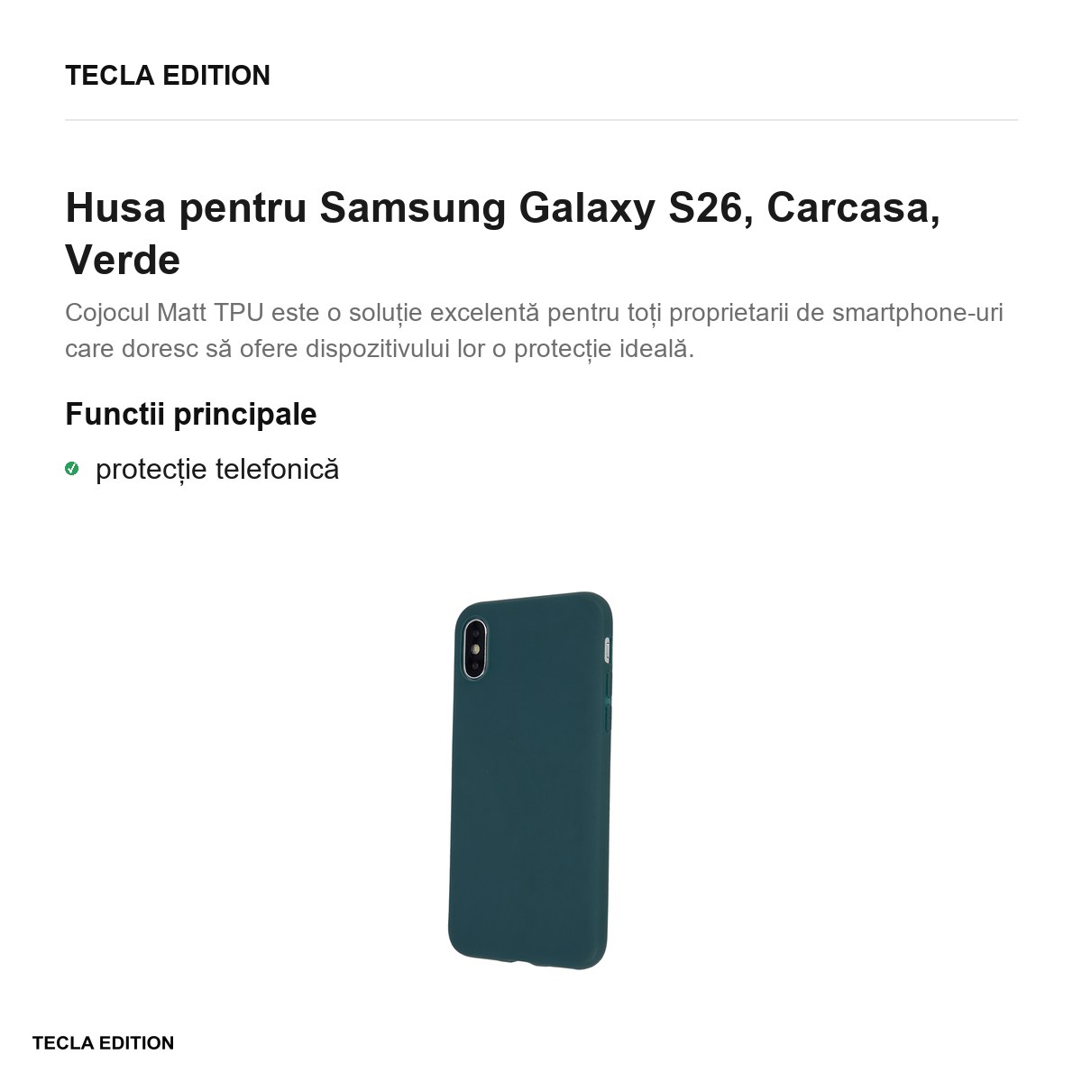 Husa Matt TPU forest pentru Samsung Galaxy S26, Carcasa, Verde [1]