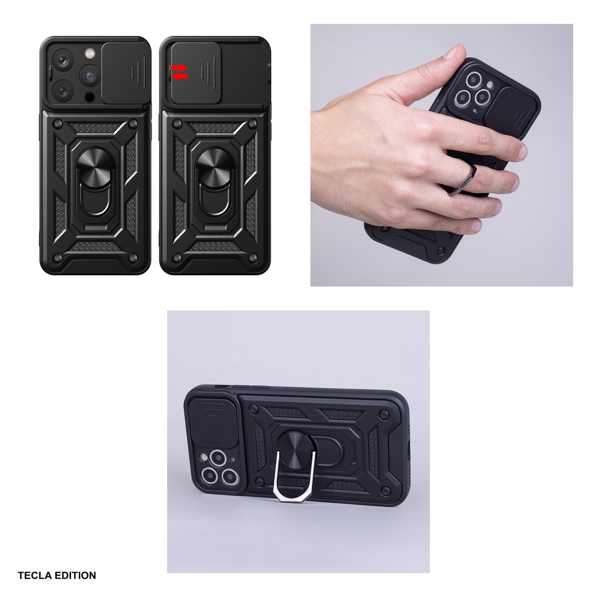 Husa Defender Slide pentru Samsung Galaxy S26 Ultra, Carcasa magnetica, Negru [3]