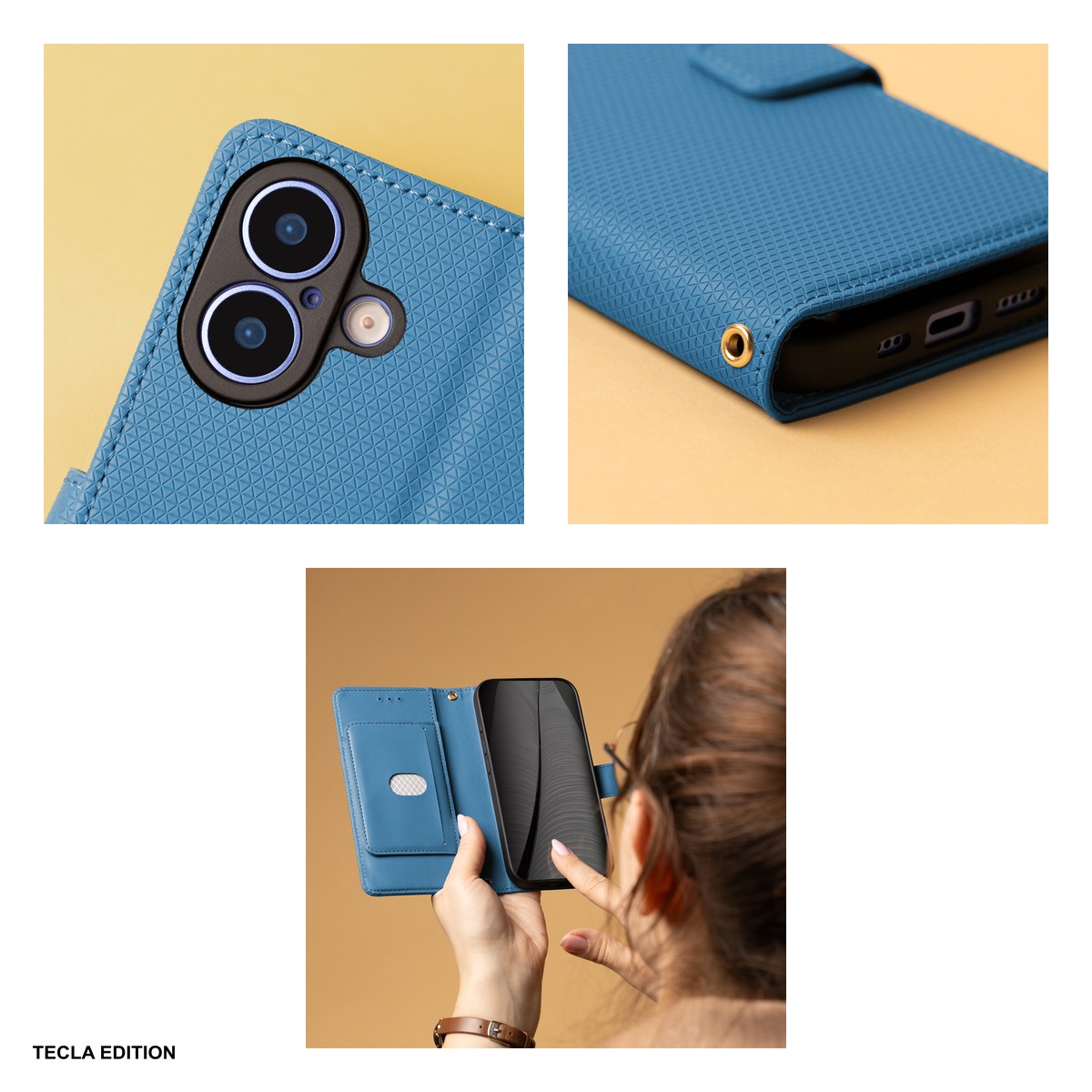 Husa Smart Triangle pentru Samsung Galaxy S25 FE, tip carte, Albastru [3]