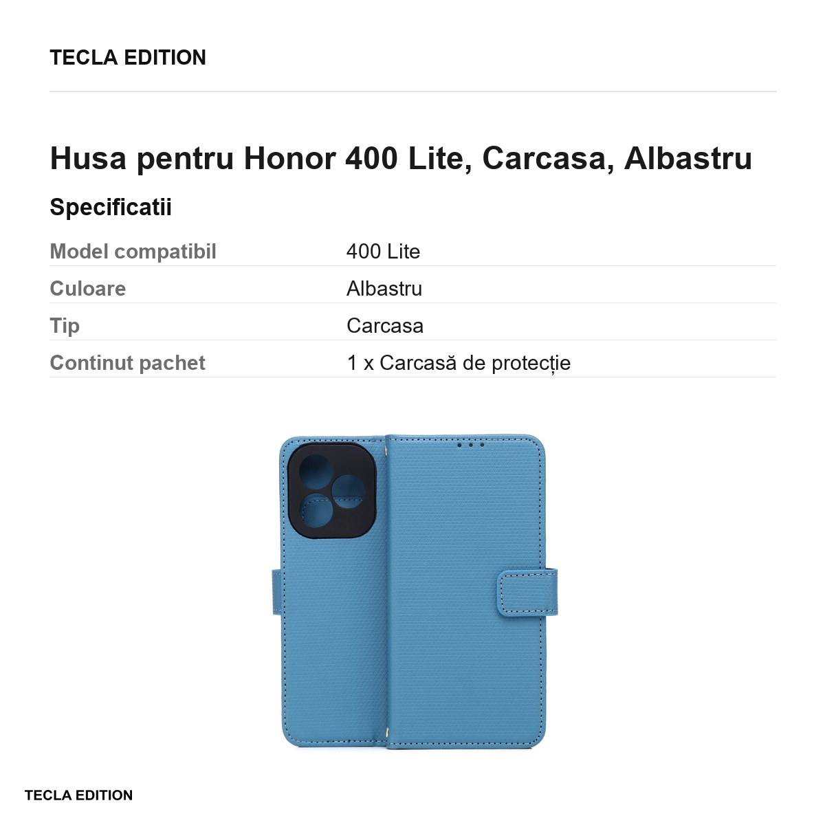 Husa Smart Triangle pentru Honor 400 Lite, tip carte, Albastru [2]
