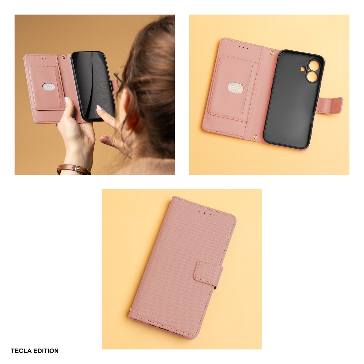 Husa Smart Triangle pentru OPPO A5 5G, tip carte, Roz [4]