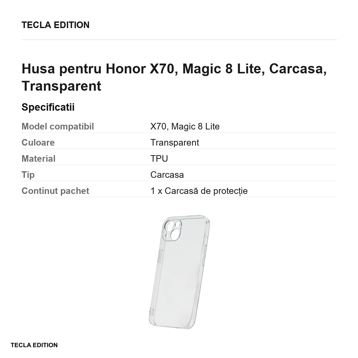 Husa Slim 2 mm pentru Honor X70, Magic 8 Lite, Carcasa, Transparent [2]