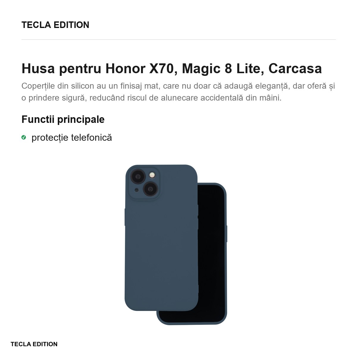 Husa Silicon pentru Honor X70, Magic 8 Lite, Carcasa, Albastru inchis [1]