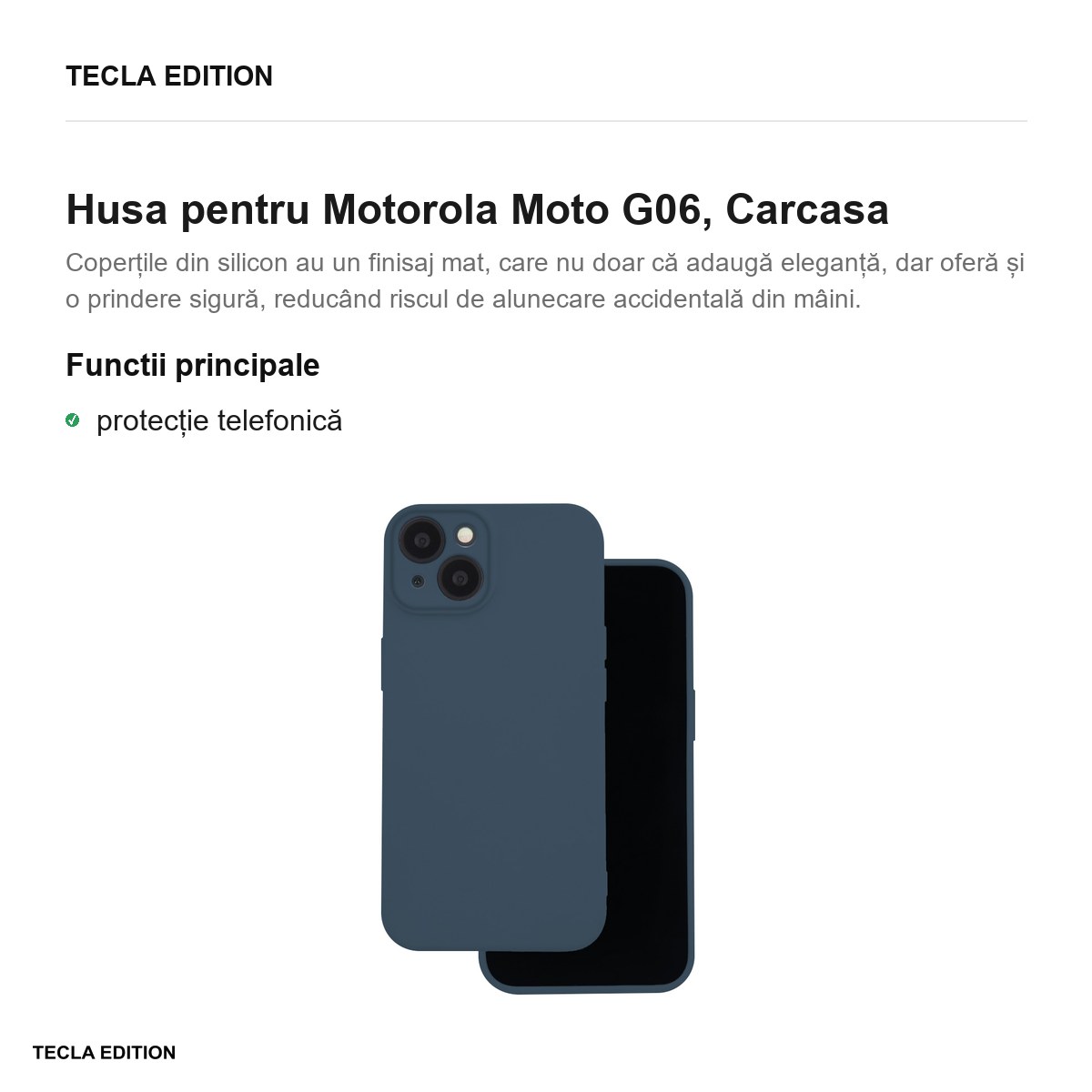 Husa Silicon pentru Motorola Moto G06, Carcasa, Albastru inchis [1]