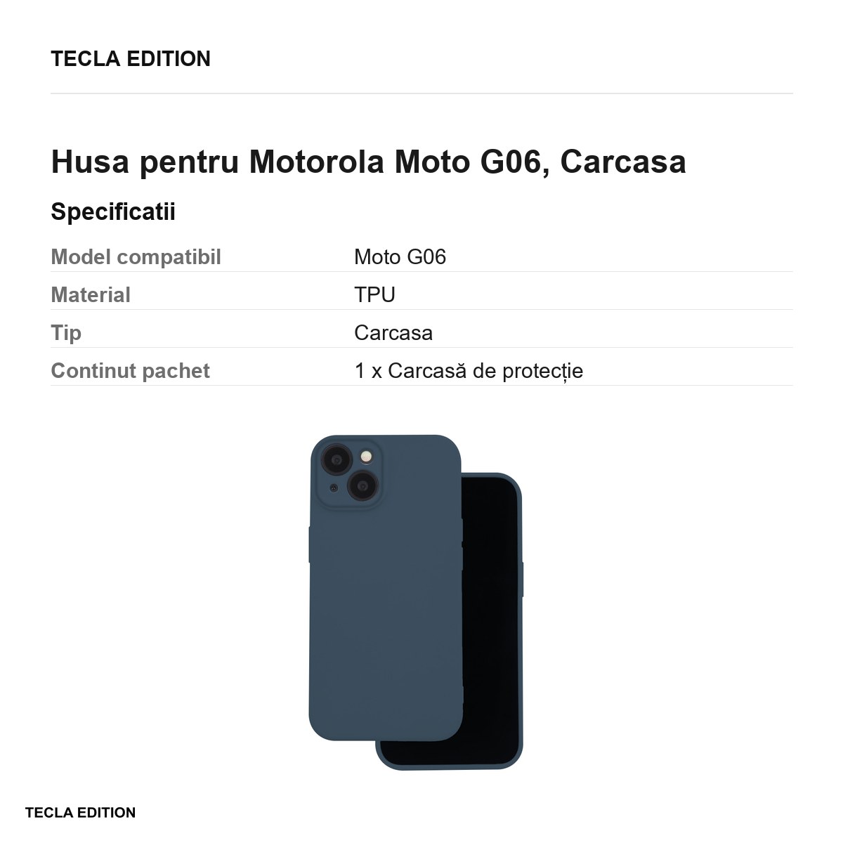Husa Silicon pentru Motorola Moto G06, Carcasa, Albastru inchis [2]