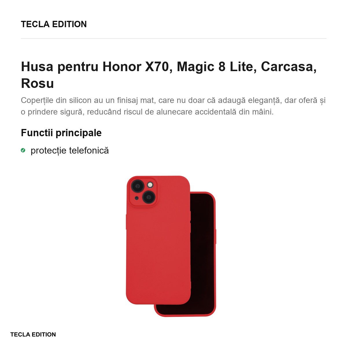 Husa Silicon pentru Honor X70, Magic 8 Lite, Carcasa, Rosu [1]