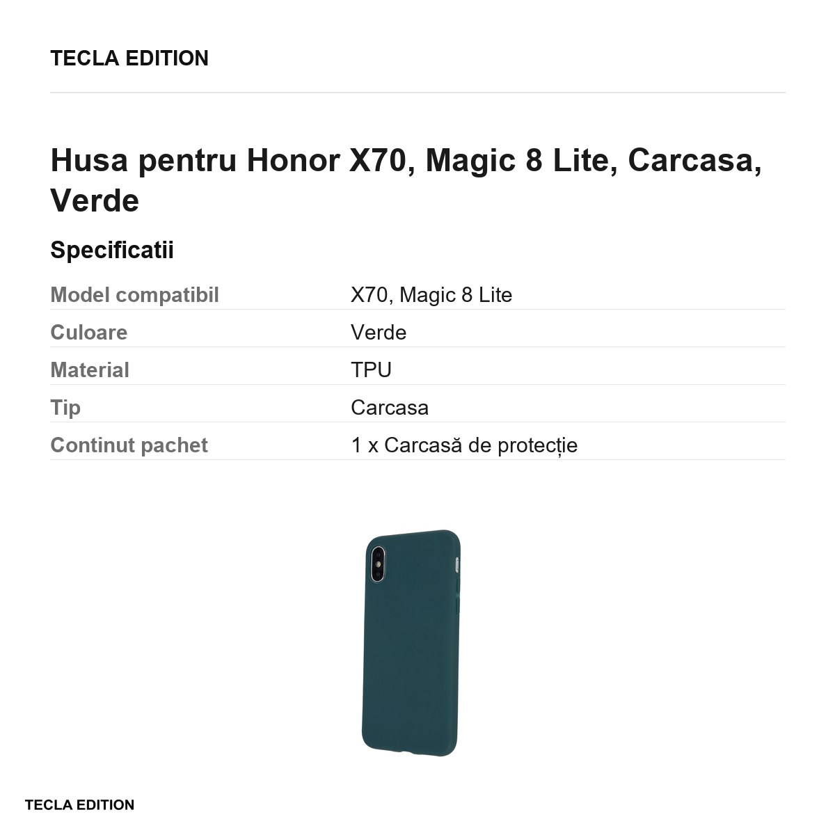 Husa Matt TPU forest pentru Honor X70, Magic 8 Lite, Carcasa, Verde [2]