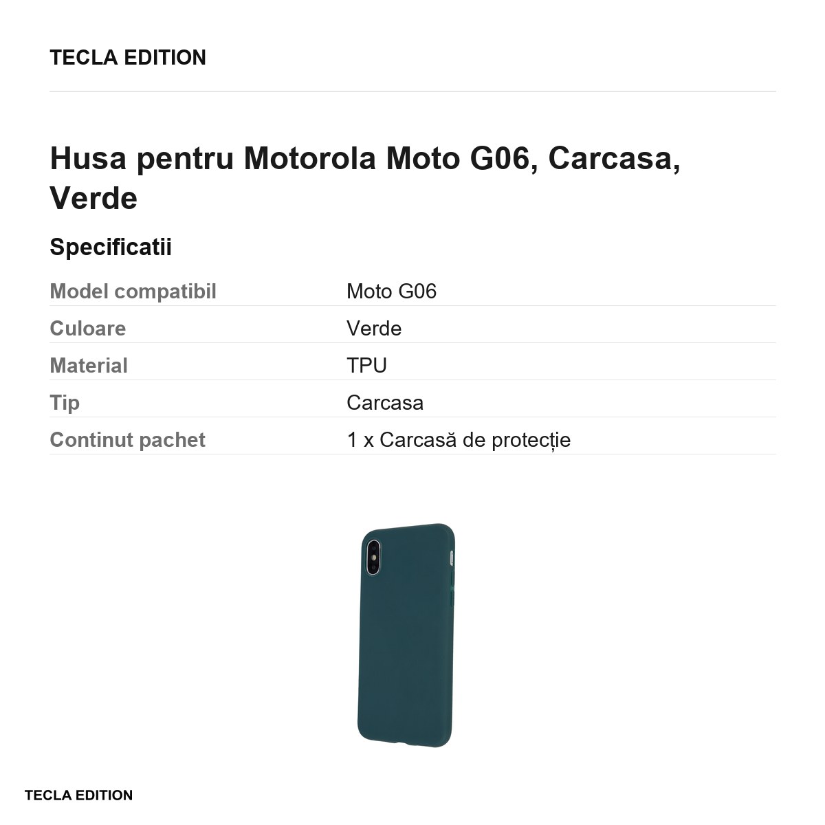 Husa Matt TPU forest pentru Motorola Moto G06, Carcasa, Verde [2]