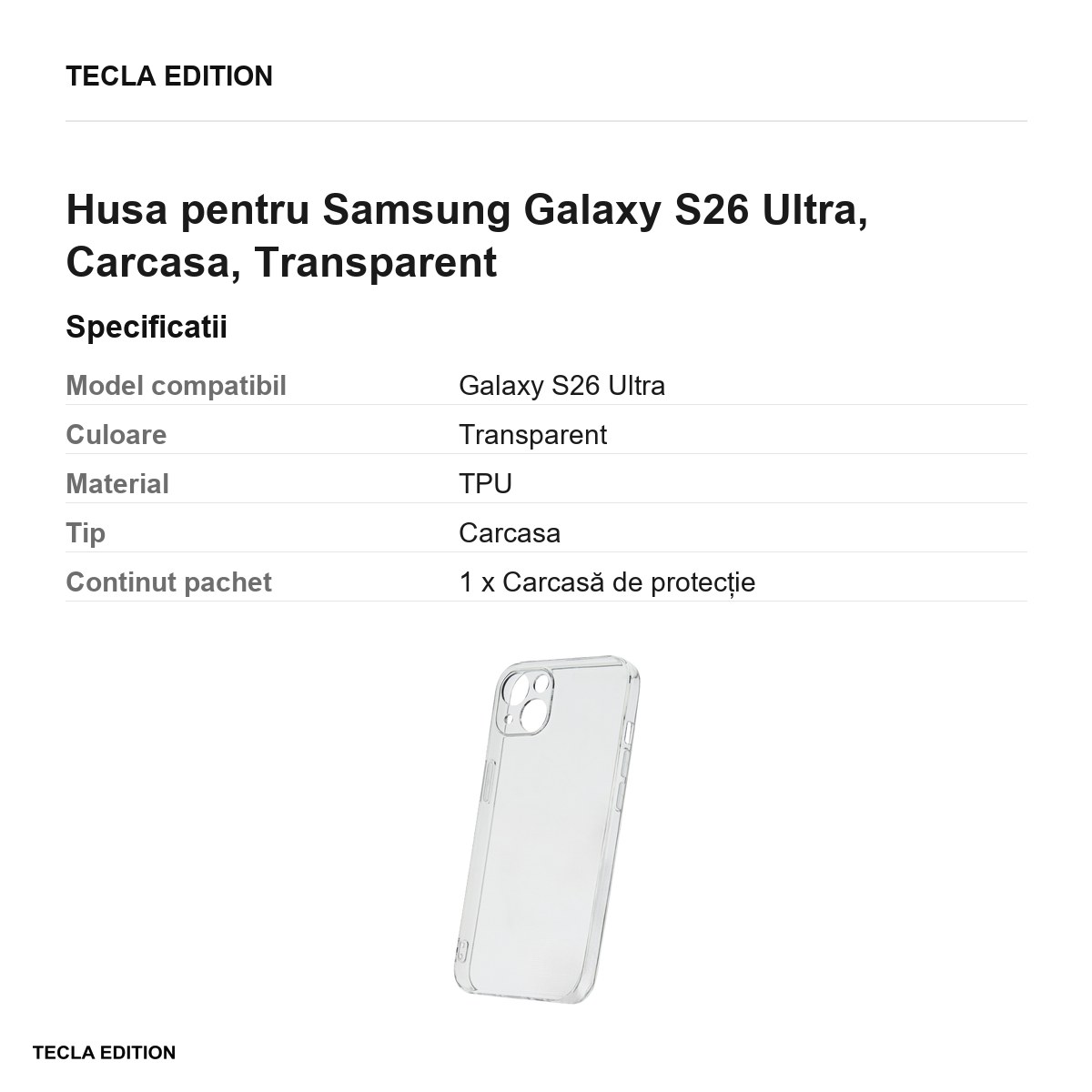 Husa Slim 2 mm Box pentru Samsung Galaxy S26 Ultra, Carcasa, Transparent [2]