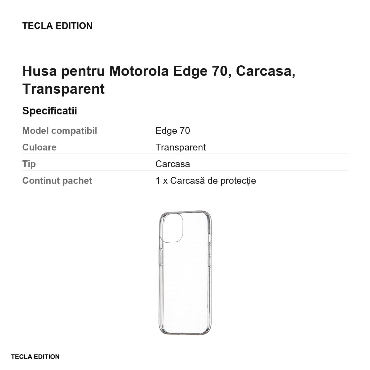 Husa Slim 1 mm pentru Motorola Edge 70, Carcasa, Transparent [2]