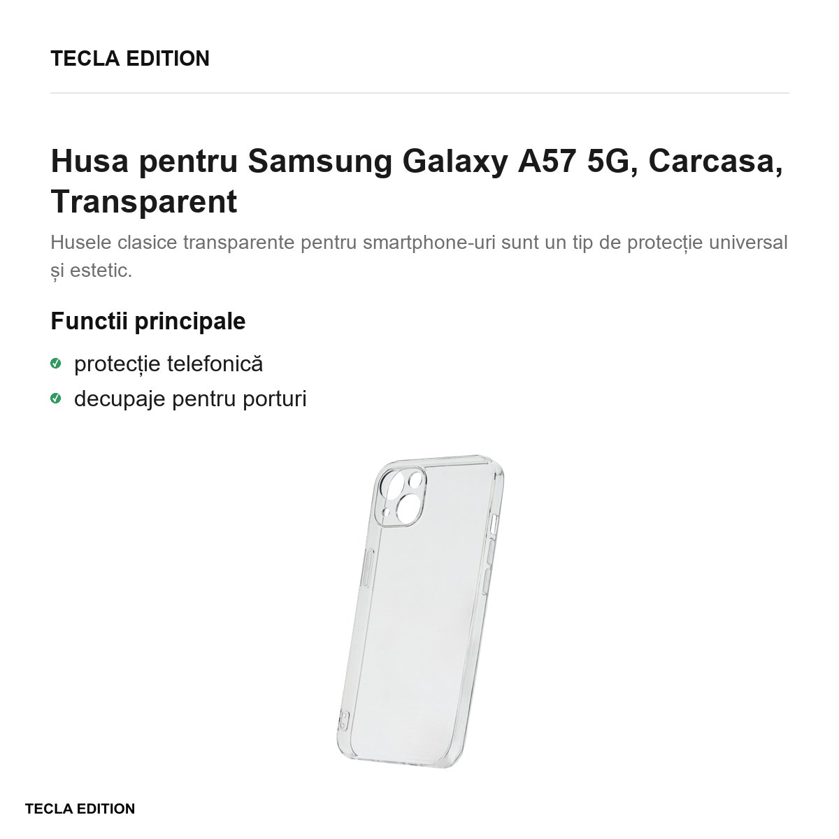 Husa Slim 2 mm pentru Samsung Galaxy A57 5G, Carcasa, Transparent [1]