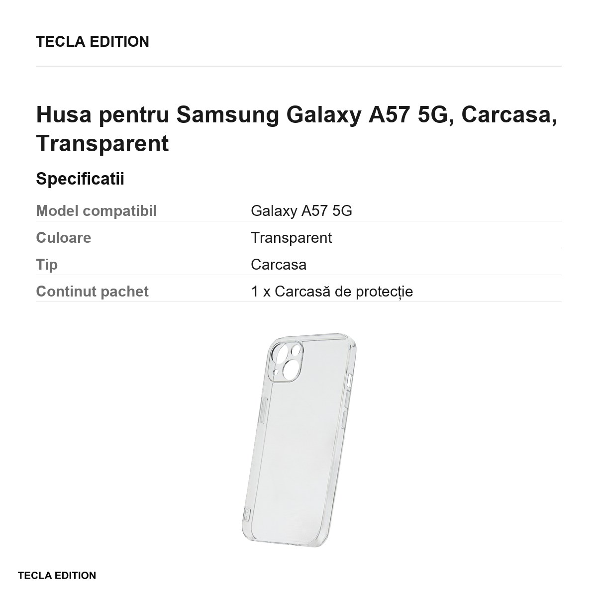 Husa Slim 2 mm pentru Samsung Galaxy A57 5G, Carcasa, Transparent [2]