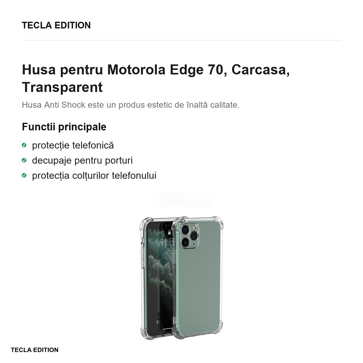 Husa Anti Shock 1,5 mm pentru Motorola Edge 70, Carcasa, Transparent [1]