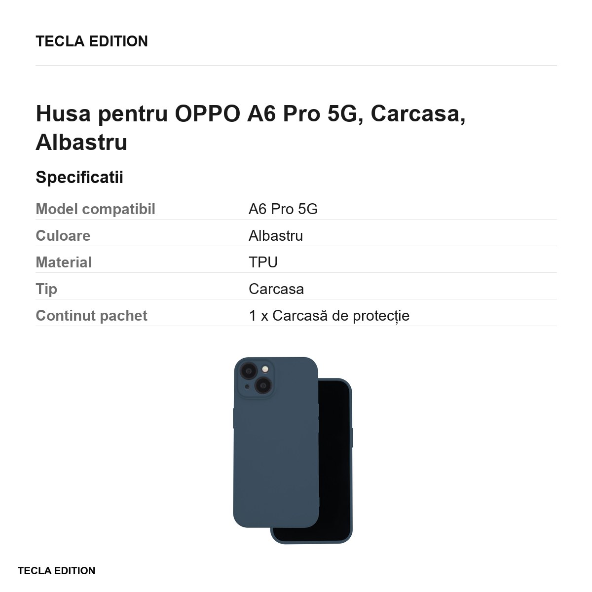 Husa Silicon pentru OPPO A6 Pro 5G, Carcasa, Albastru [2]