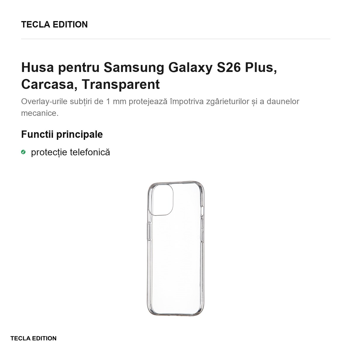 Husa Slim 1 mm pentru Samsung Galaxy S26 Plus, Carcasa, Transparent [1]