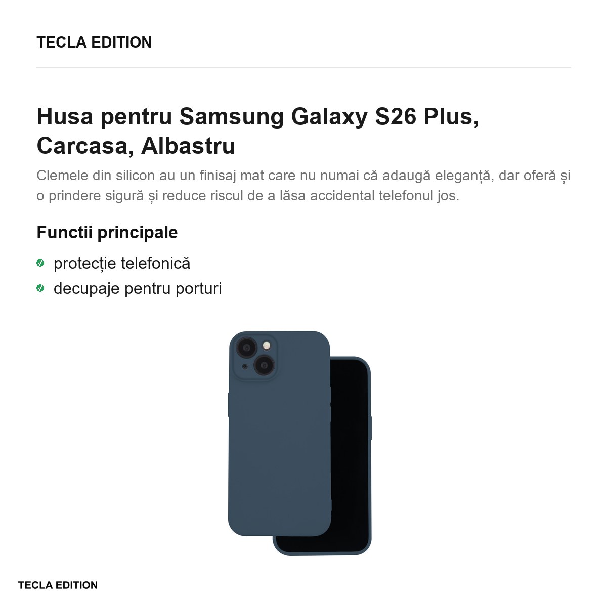 Husa Silicon pentru Samsung Galaxy S26 Plus, Carcasa, Albastru [1]