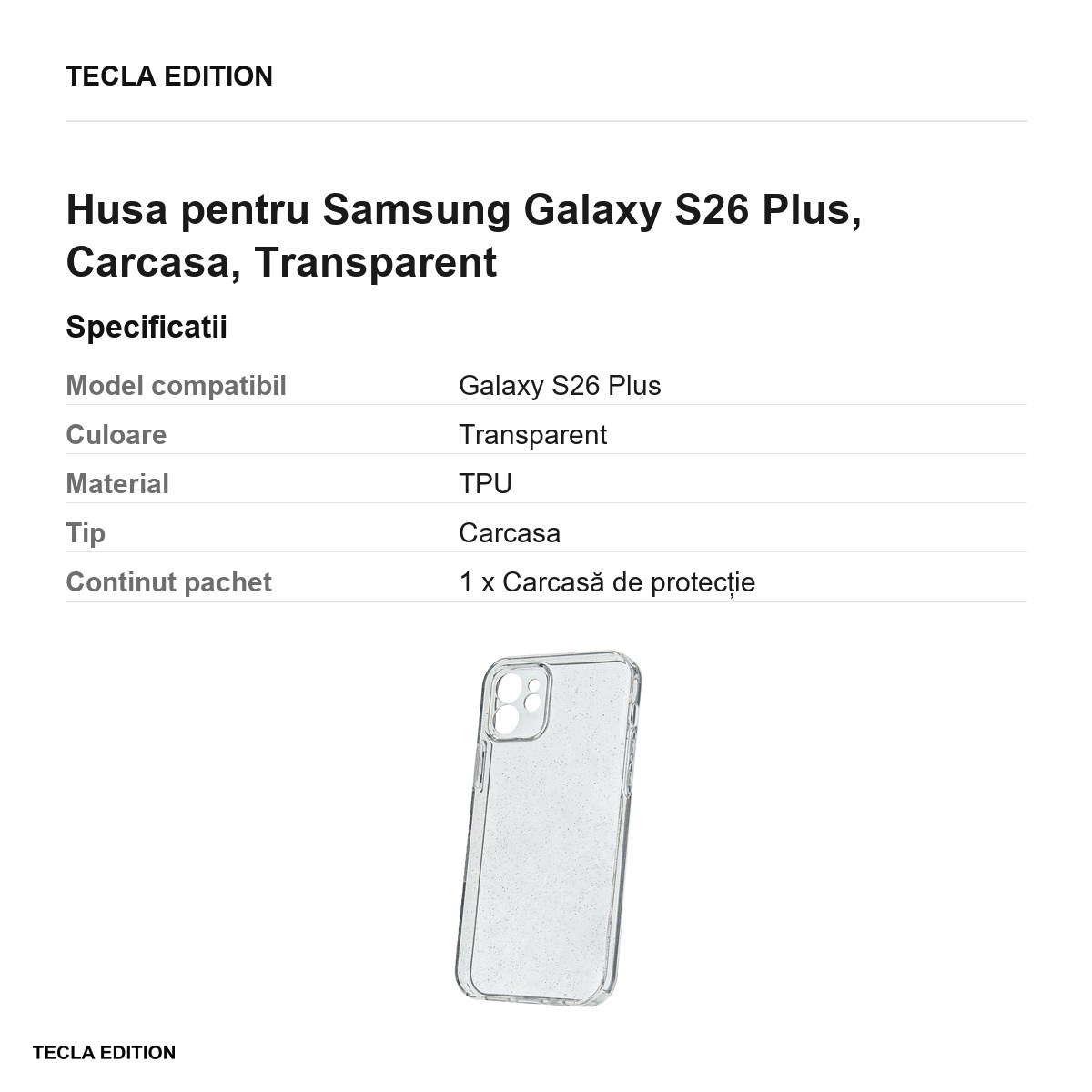 Husa Shine pentru Samsung Galaxy S26 Plus, Carcasa, Transparent [2]