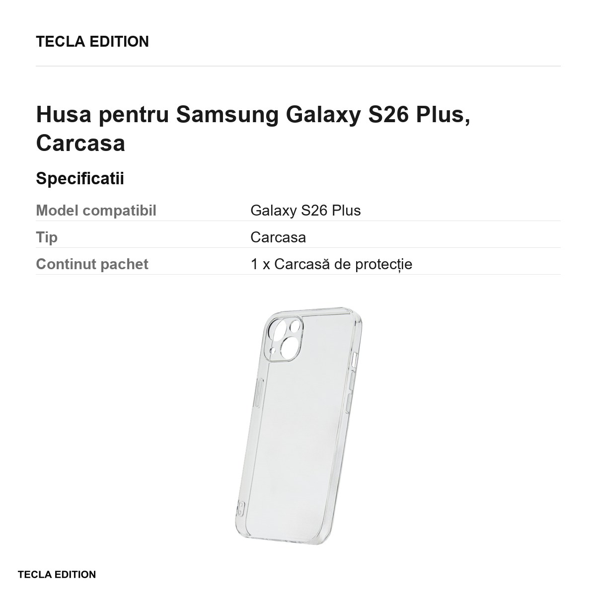 Husa Slim 2 mm Box pentru Samsung Galaxy S26 Plus, Carcasa, Transparent [2]