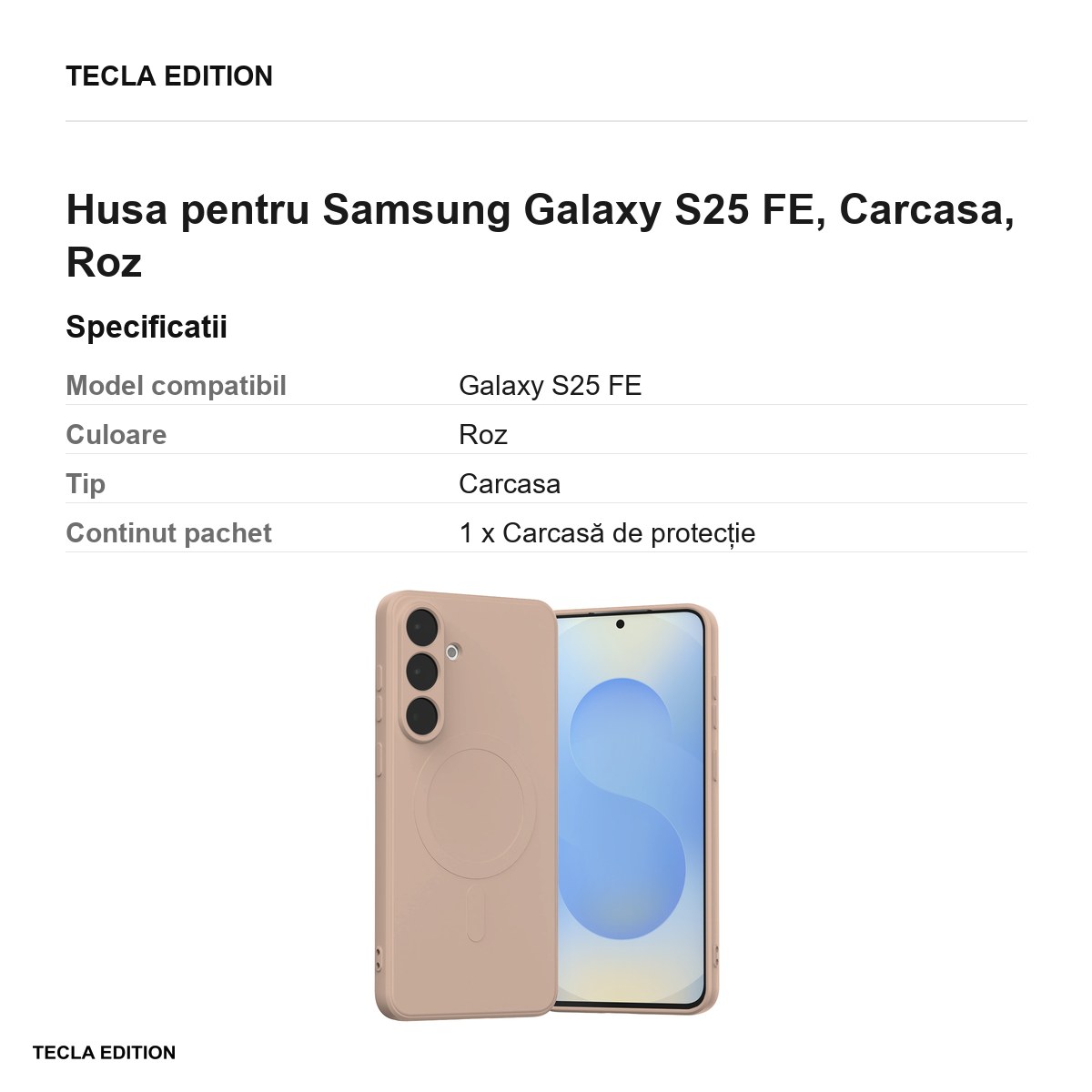 Husa Mercury Semi-silicone Sand pentru Samsung Galaxy S25 FE, Carcasa, Roz [2]