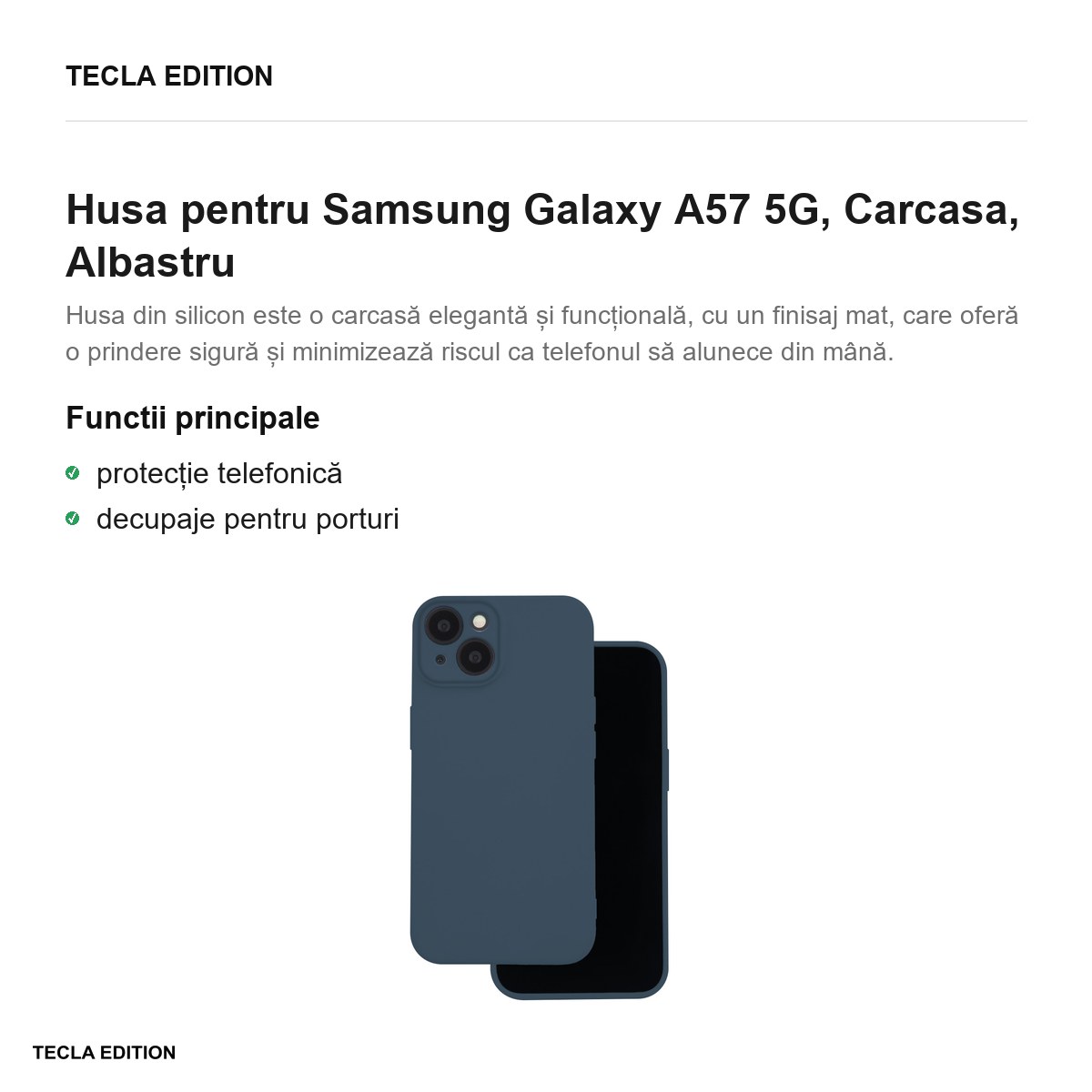 Husa Silicon Box pentru Samsung Galaxy A57 5G, Carcasa, Albastru [1]