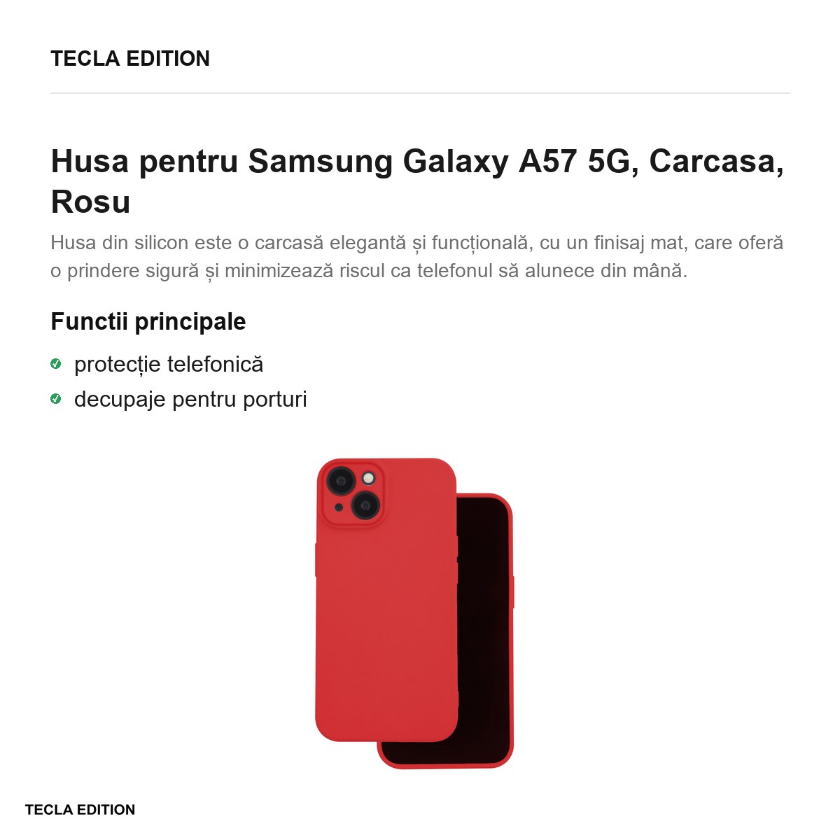 Husa Silicon Box pentru Samsung Galaxy A57 5G, Carcasa, Rosu [1]