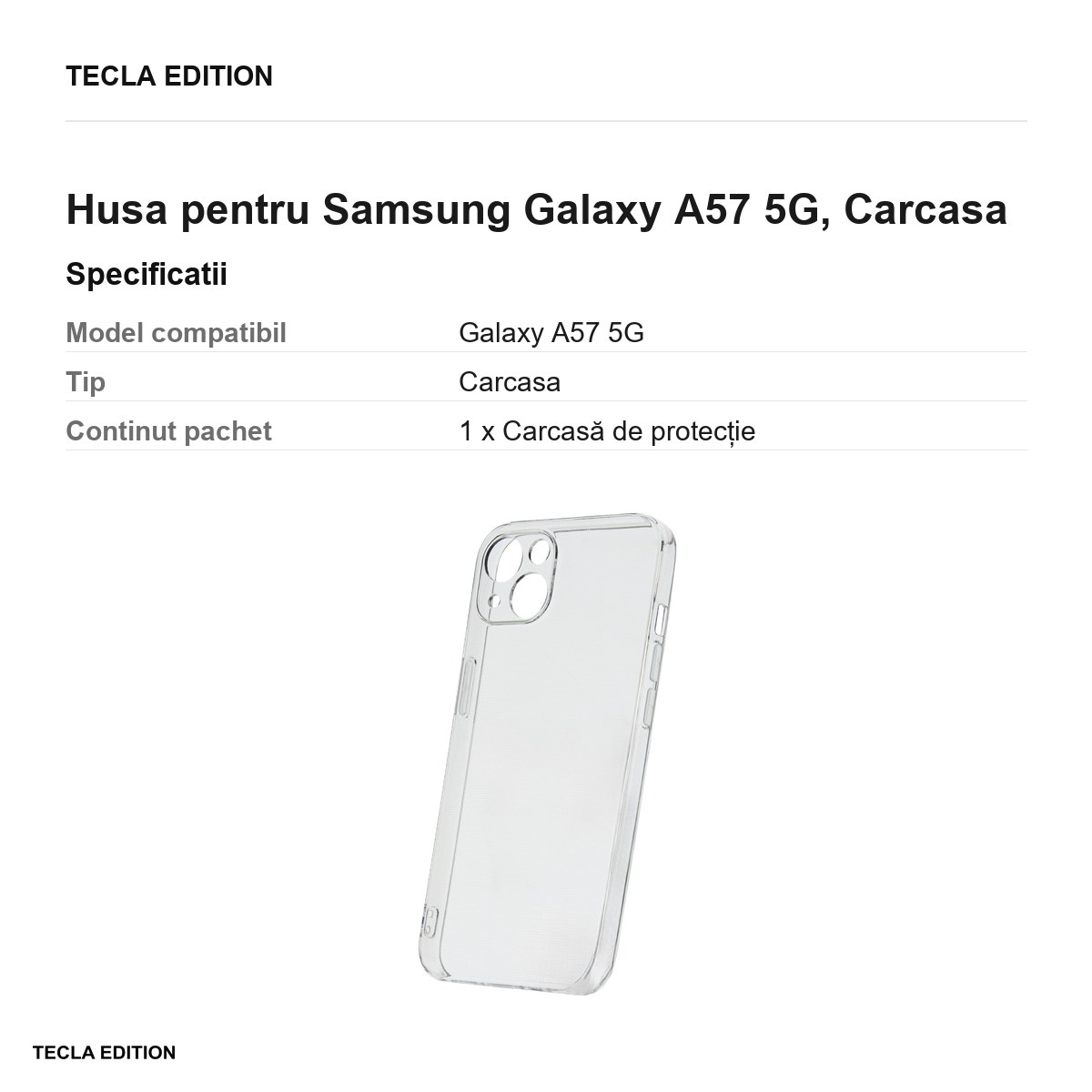 Husa Slim 2 mm Box pentru Samsung Galaxy A57 5G, Carcasa, Transparent [2]