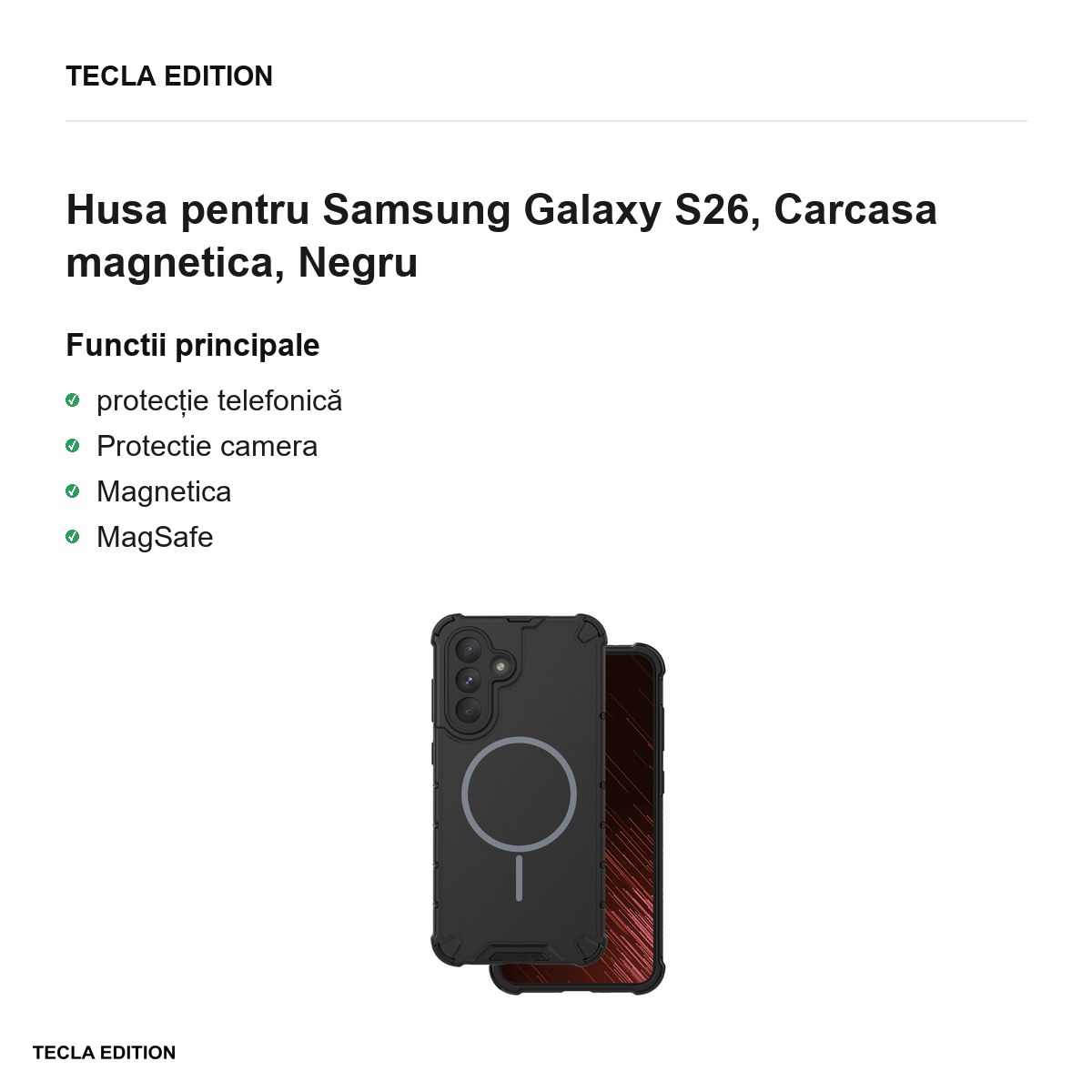 Husa Defender 2in1 Mag pentru Samsung Galaxy S26, Carcasa magnetica, Negru [1]