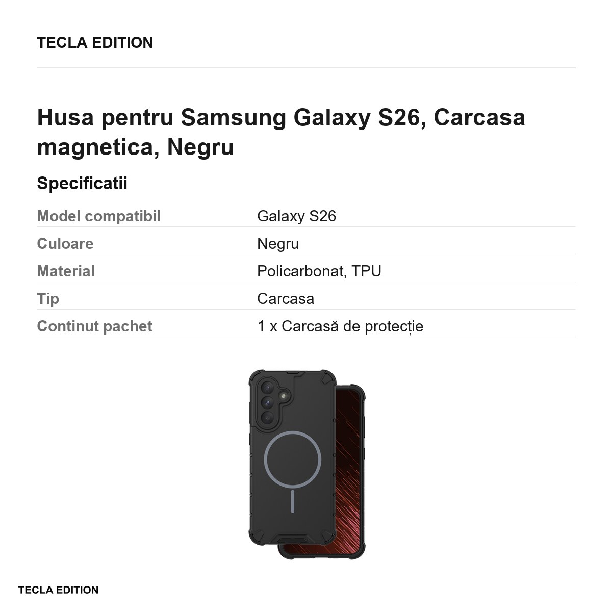 Husa Defender 2in1 Mag pentru Samsung Galaxy S26, Carcasa magnetica, Negru [2]
